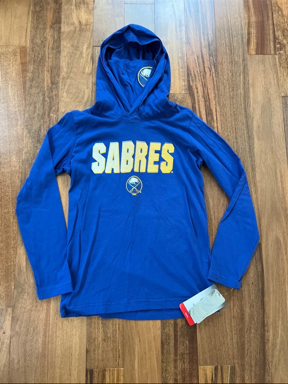 NHL Royal Blue Sabres Hooded Long Sleeve Tee